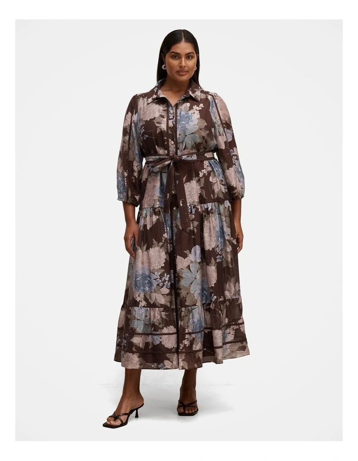 Gianna Printed Midi Dress in Multi image 1