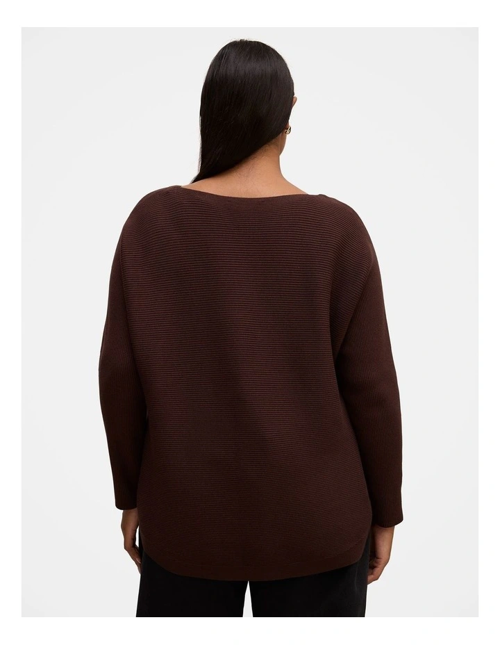 Gabbie Curve Essential Sweater in Chocolate image 2