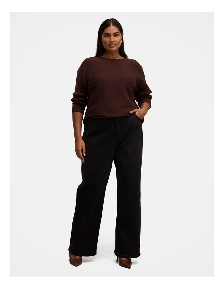 Gabbie Curve Essential Sweater in Chocolate image 5