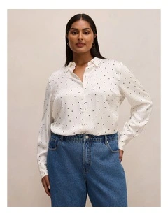 Coco Satin Shirt in Cream