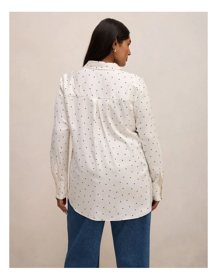 Coco Satin Shirt in Cream image 2