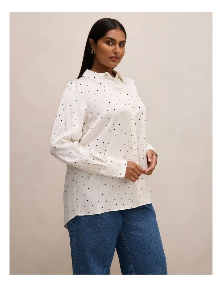 Coco Satin Shirt in Cream image 3