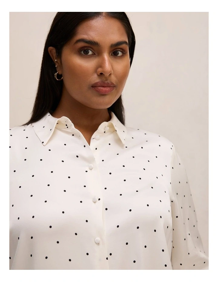 Coco Satin Shirt in Cream image 4