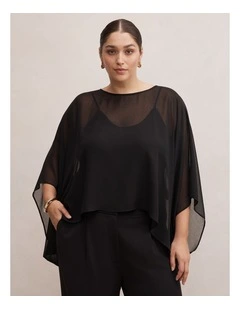 Gia Sheer Cape in Black