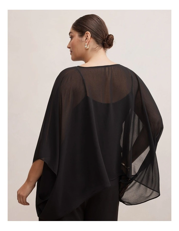 Gia Sheer Cape in Black image 2