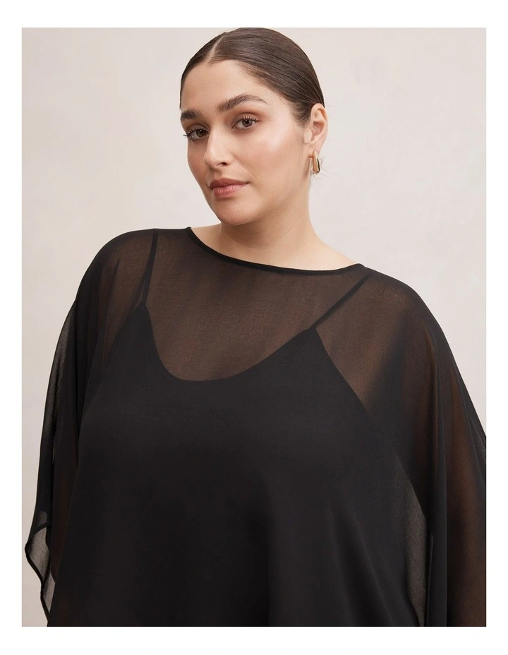 Gia Sheer Cape in Black image 4