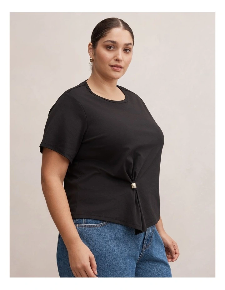 Lani Hardware Detail T-shirt in Black image 3