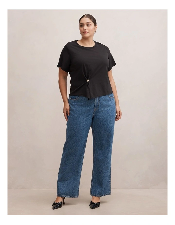 Lani Hardware Detail T-shirt in Black image 5