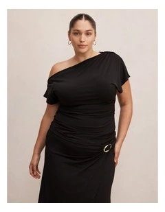 Sofia Asymmetric Tipped Top in Black