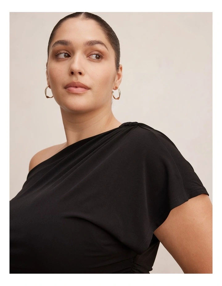 Sofia Asymmetric Tipped Top in Black image 4