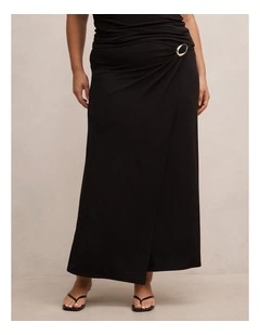 Sofia Hardware Wrap Skirt in Black