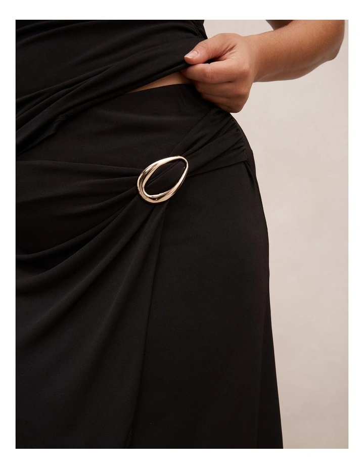 Sofia Hardware Wrap Skirt in Black image 4