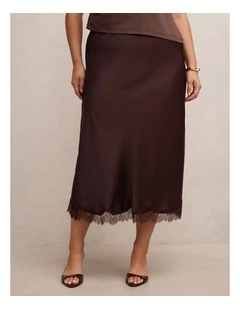 Enola Lace Maxi Skirt in Chocolate