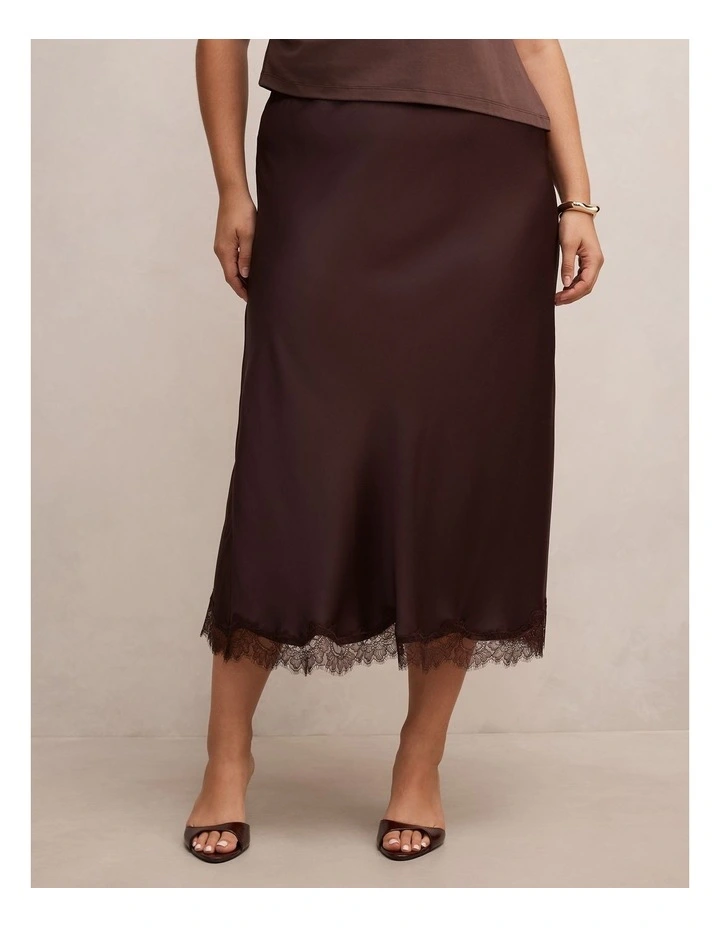 Enola Lace Maxi Skirt in Chocolate image 1