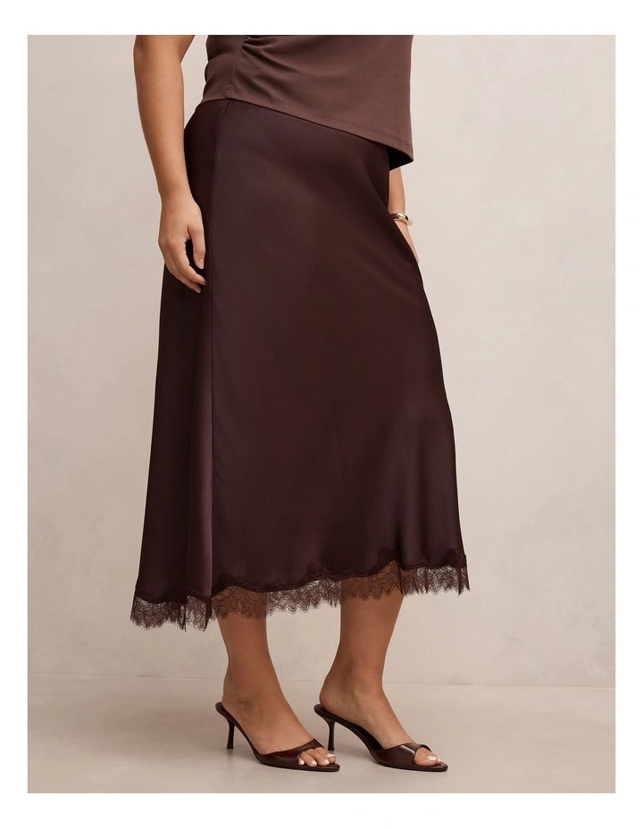 Enola Lace Maxi Skirt in Chocolate image 3