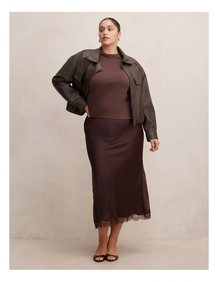 Enola Lace Maxi Skirt in Chocolate image 5