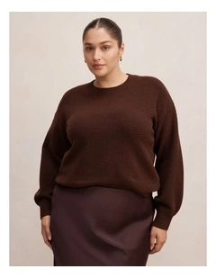 Ruby Crew Neck Jumper in Chocolate