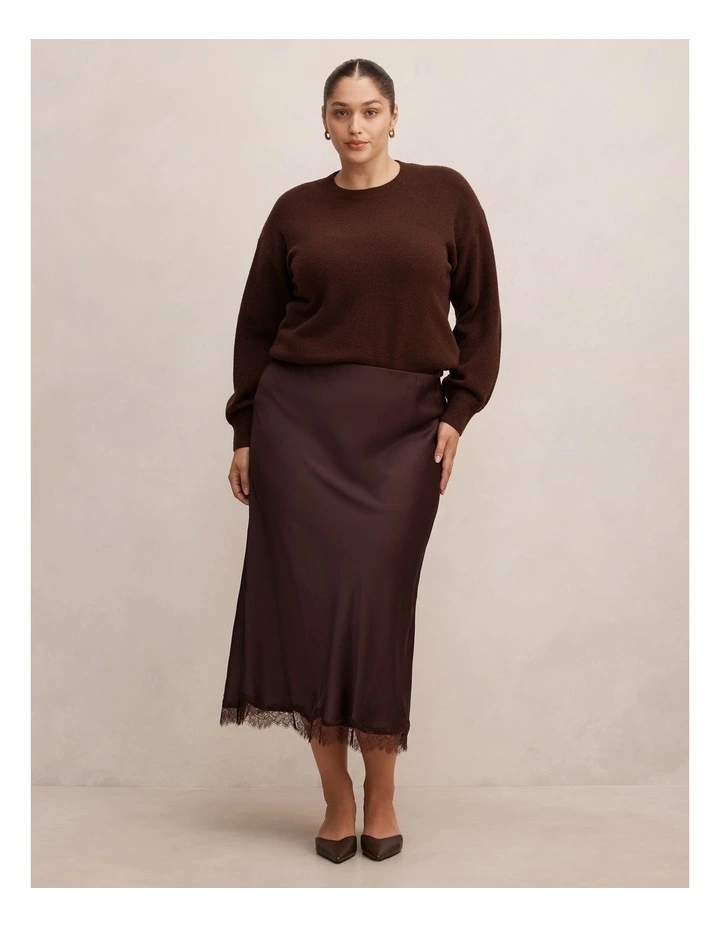 Ruby Crew Neck Jumper in Chocolate image 5