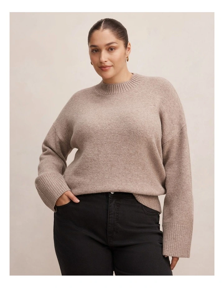 Kerrie Relaxed Sweater in Soft Mocha image 1