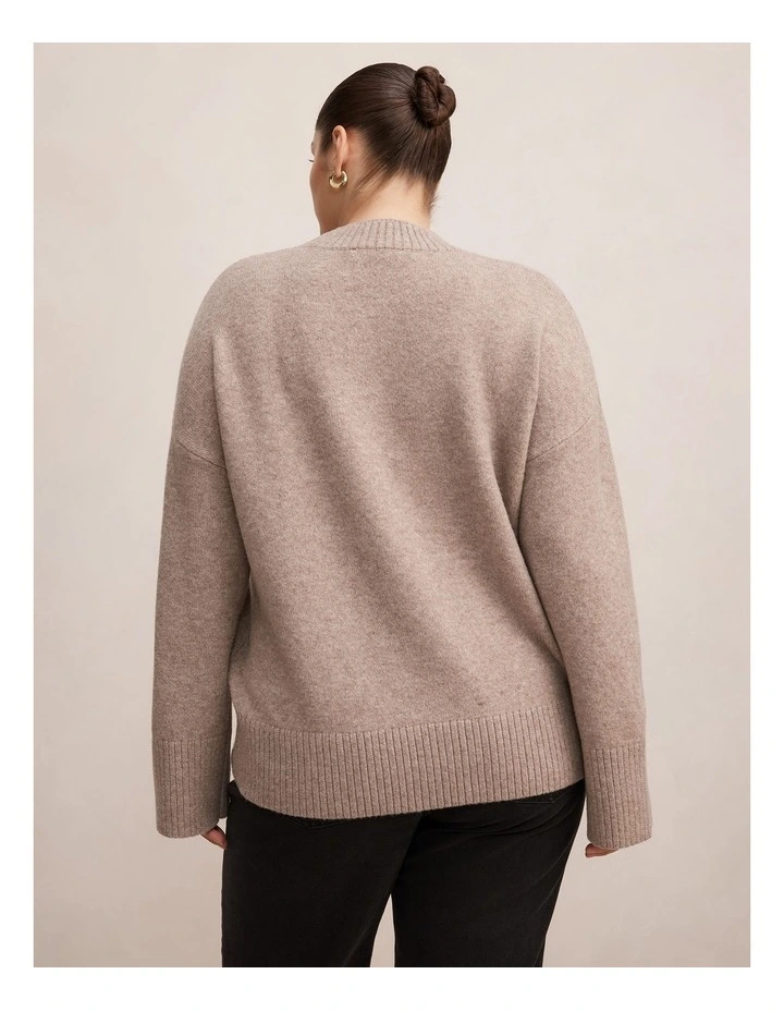 Kerrie Relaxed Sweater in Soft Mocha image 2