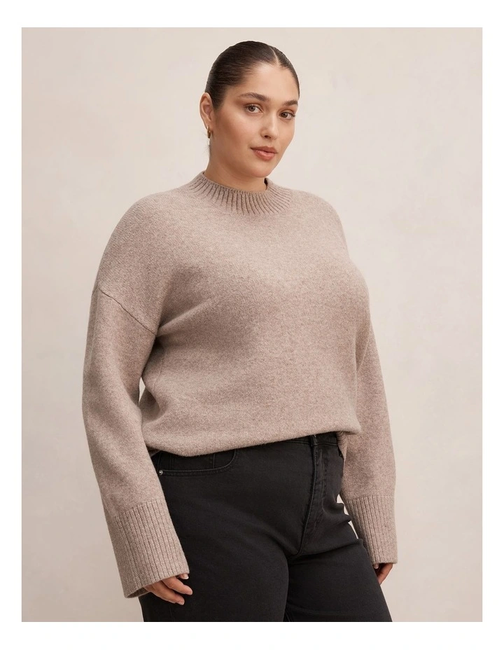 Kerrie Relaxed Sweater in Soft Mocha image 3