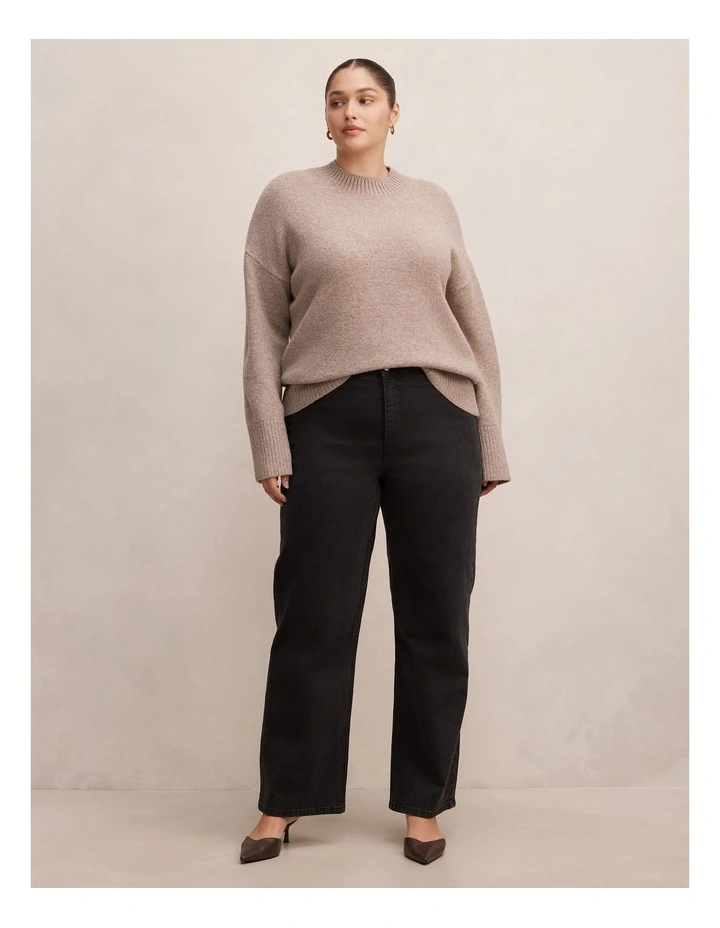 Kerrie Relaxed Sweater in Soft Mocha image 5