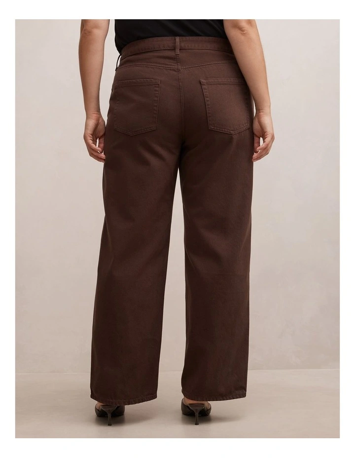 Gia High Rise Wide Leg Jeans in Brown image 2