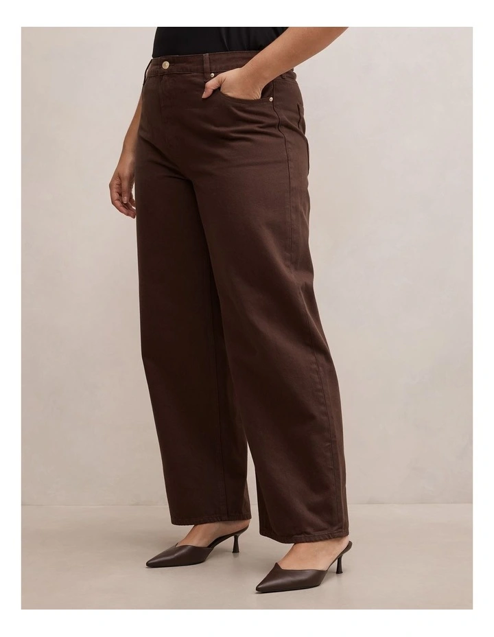 Gia High Rise Wide Leg Jeans in Brown image 3