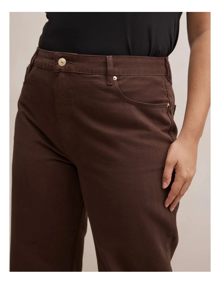 Gia High Rise Wide Leg Jeans in Brown image 4