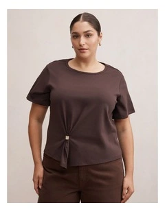 Lani Hardware Detail T-shirt in Chocolate