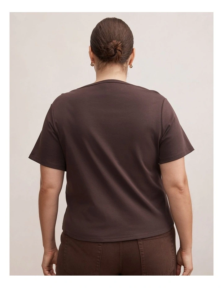 Lani Hardware Detail T-shirt in Chocolate image 2