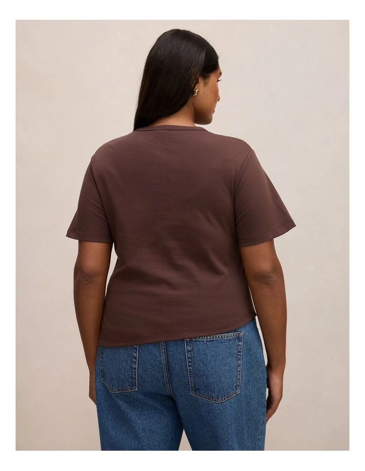 Saskia Boxy T-shirt in Bark image 2
