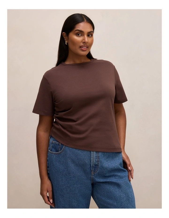 Saskia Boxy T-shirt in Bark image 3