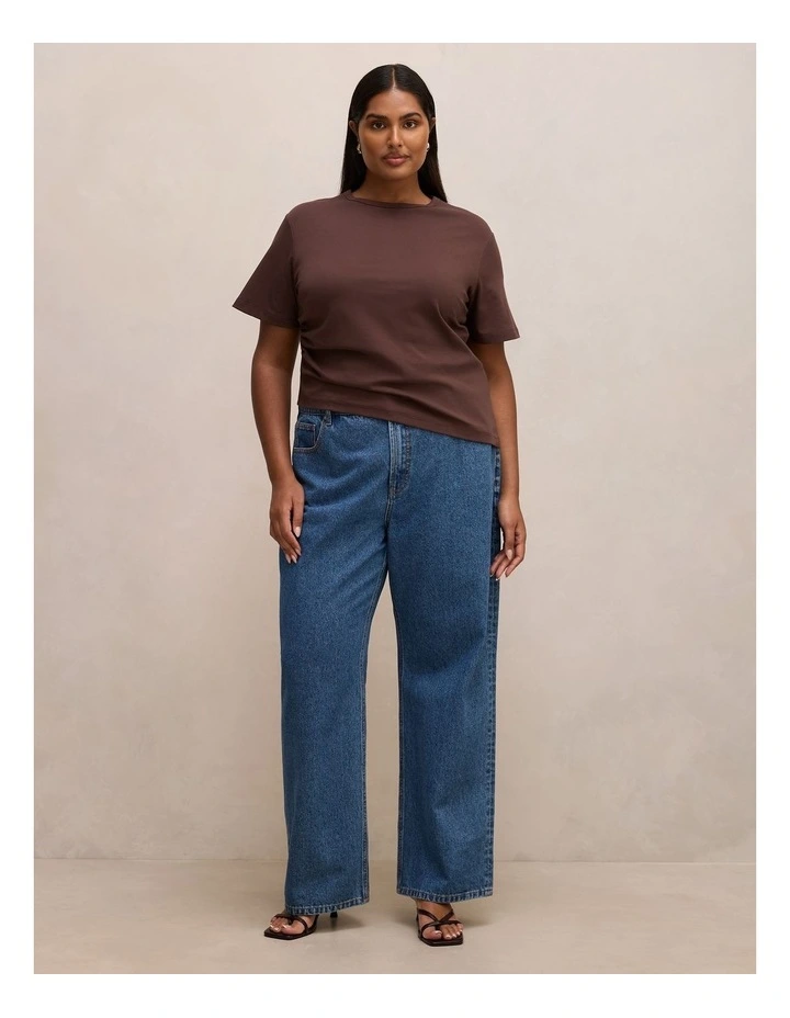 Saskia Boxy T-shirt in Bark image 5
