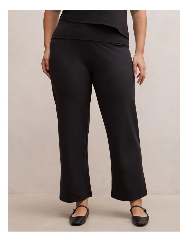 Wren Fold Waist Wide Leg Pants in Black image 1