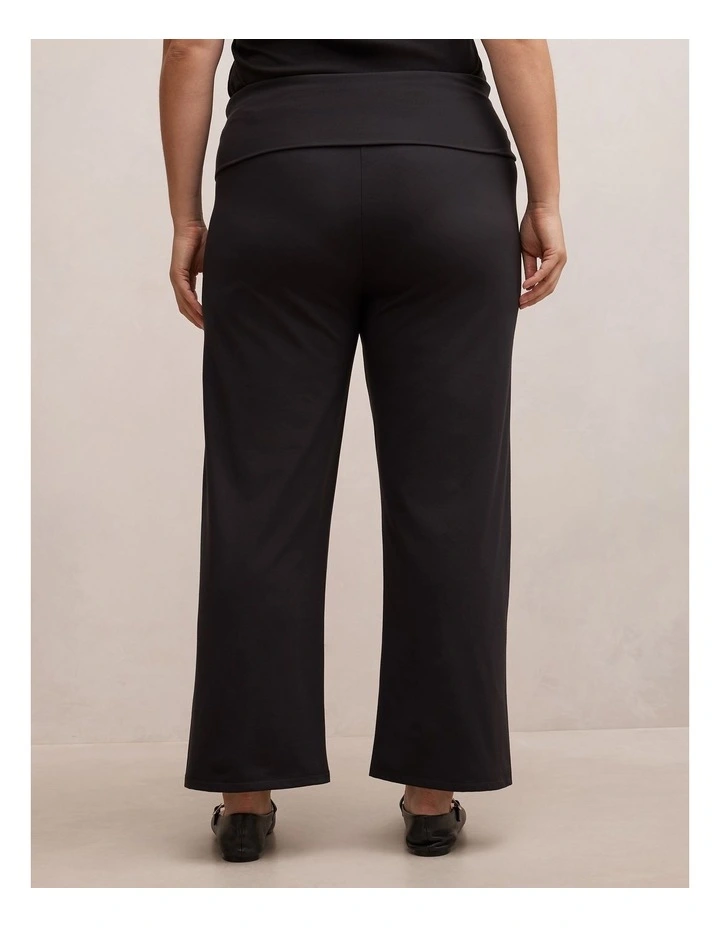 Wren Fold Waist Wide Leg Pants in Black image 2