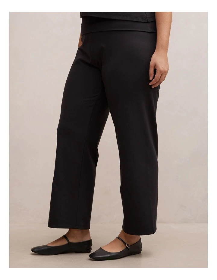 Wren Fold Waist Wide Leg Pants in Black image 3