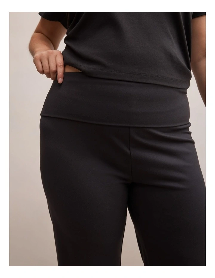 Wren Fold Waist Wide Leg Pants in Black image 4