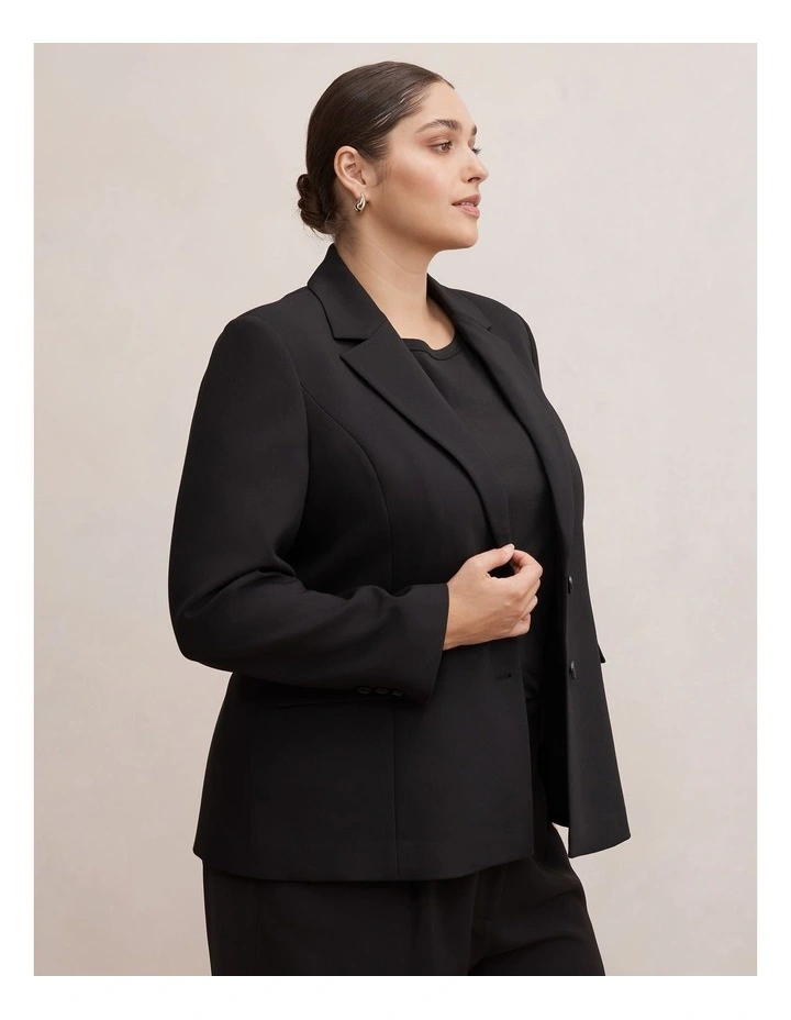 Lee Nipped Waist Blazer in Black image 3