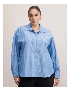 Ivie Oversized Shirt in Blue