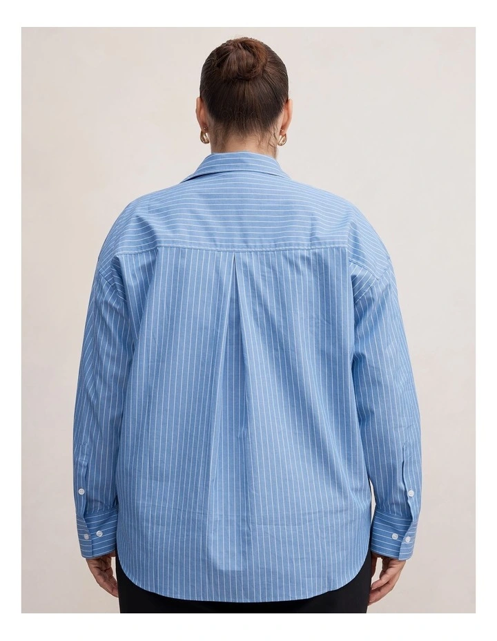 Ivie Oversized Shirt in Blue image 2