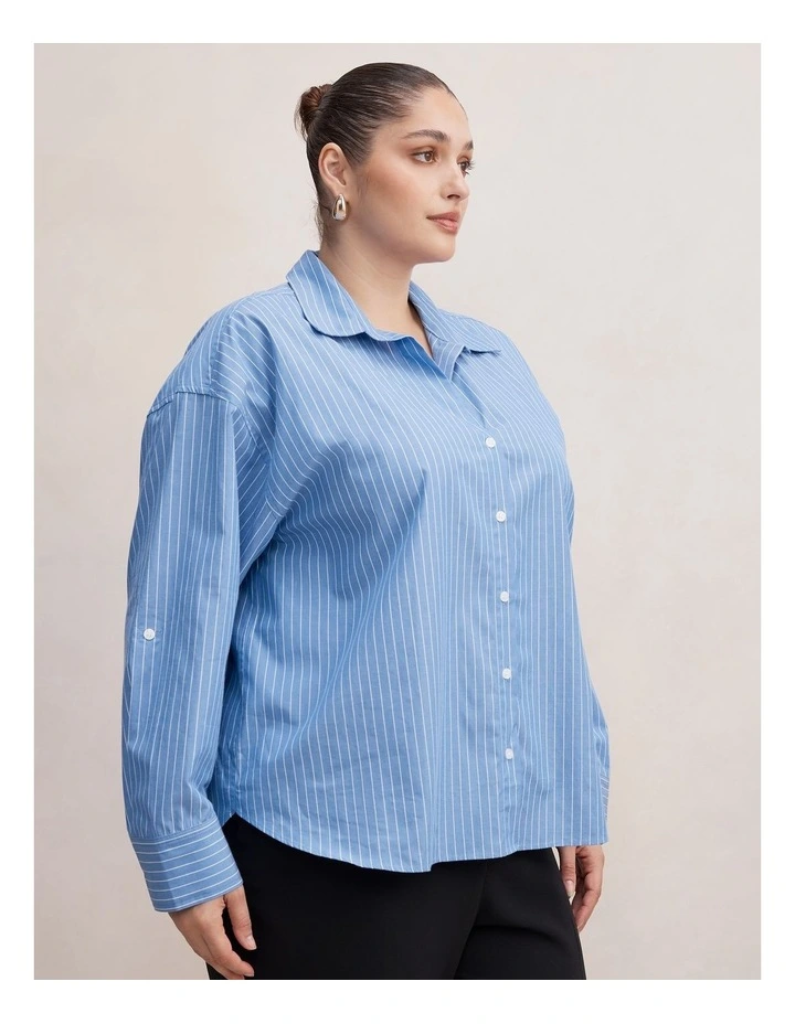 Ivie Oversized Shirt in Blue image 3