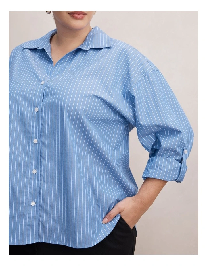Ivie Oversized Shirt in Blue image 4