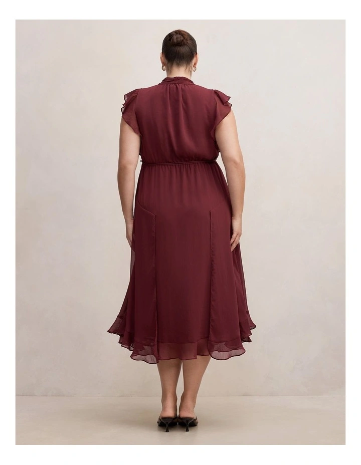 Maxwell Flutter Sleeves Midi Dress in Purple image 2