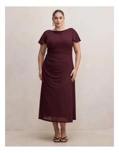Trish High Neck Jersey Dress in Purple