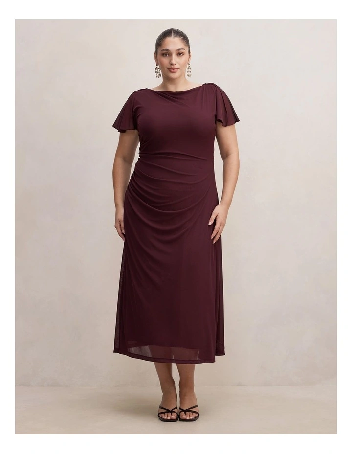 Trish High Neck Jersey Dress in Purple image 1