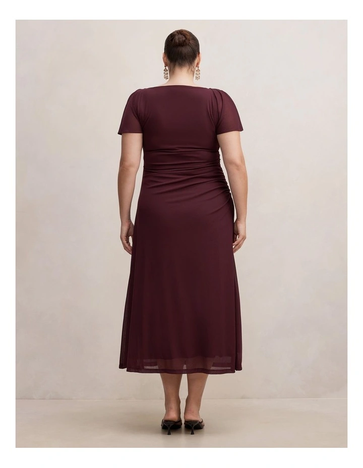 Trish High Neck Jersey Dress in Purple image 2