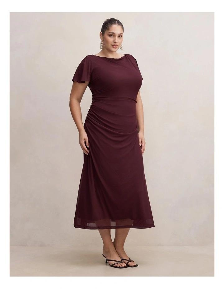 Trish High Neck Jersey Dress in Purple image 3