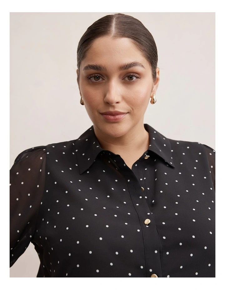 Faye Short Sleeves Blouse in Black image 4