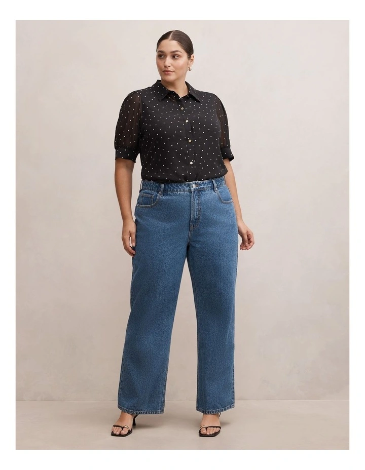 Faye Short Sleeves Blouse in Black image 5